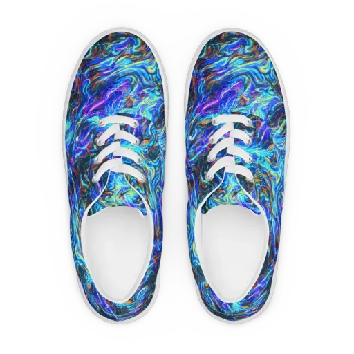Neon Oceanus on a Men's Lace-Up Canvas Shoes