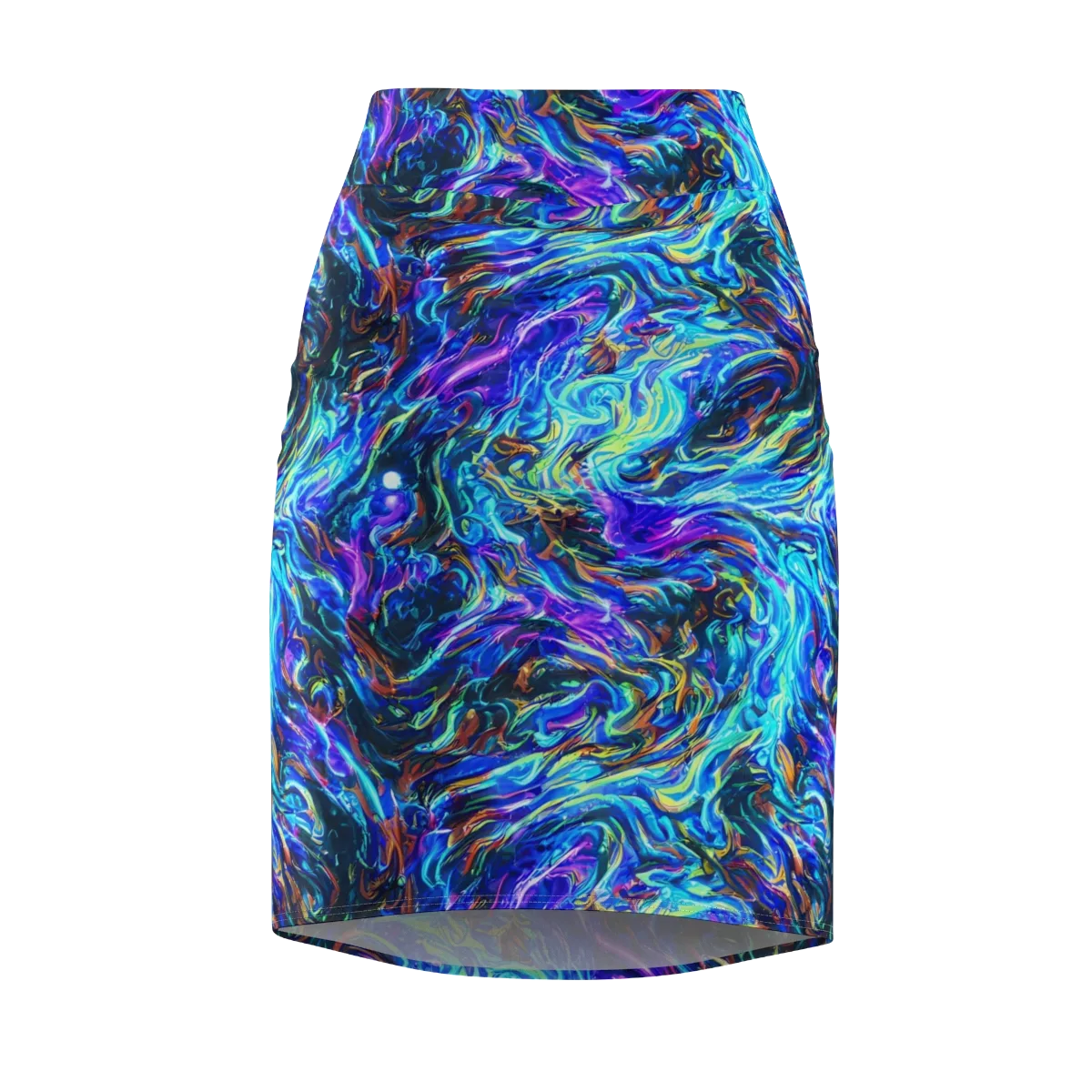 Neon Oceanus on Pencil Skirt — Front