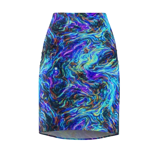 Neon Oceanus on a Pencil Skirt