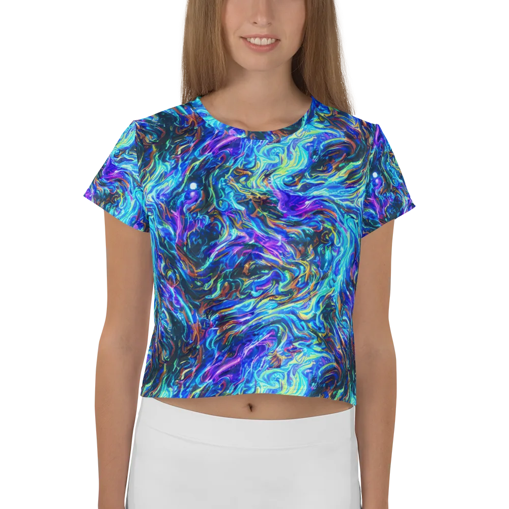 Neon Oceanus on Crop Tee — Front
