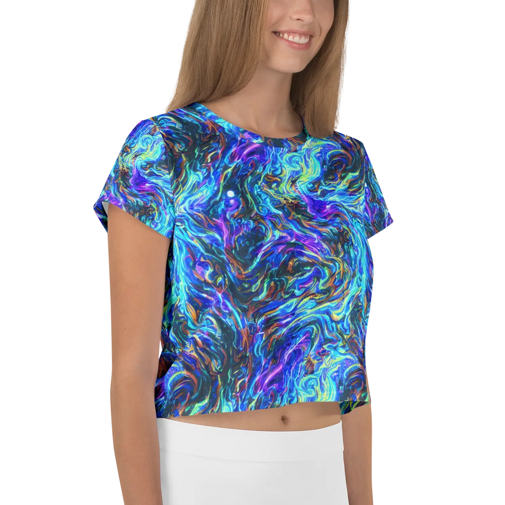 Neon Oceanus on Crop Tee — Right