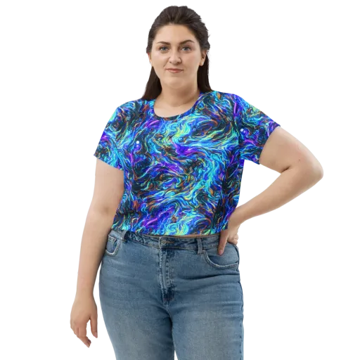 Neon Oceanus on a Crop Tee