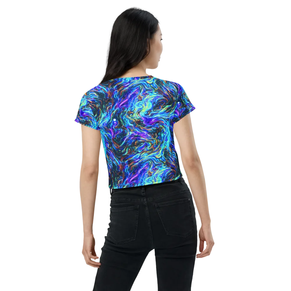 Neon Oceanus on Crop Tee — Back