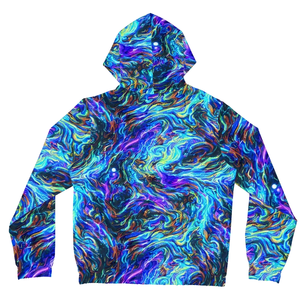 Neon Oceanus on Women's Full-Zip Hoodie — Back