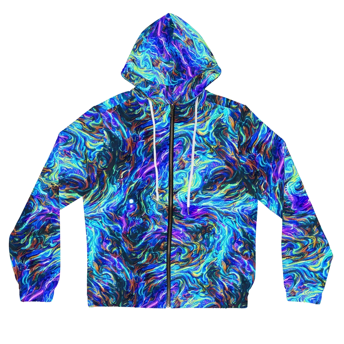 Neon Oceanus on Women's Full-Zip Hoodie — Front
