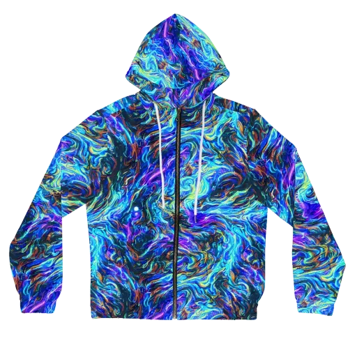 Neon Oceanus on a Women's Full-Zip Hoodie