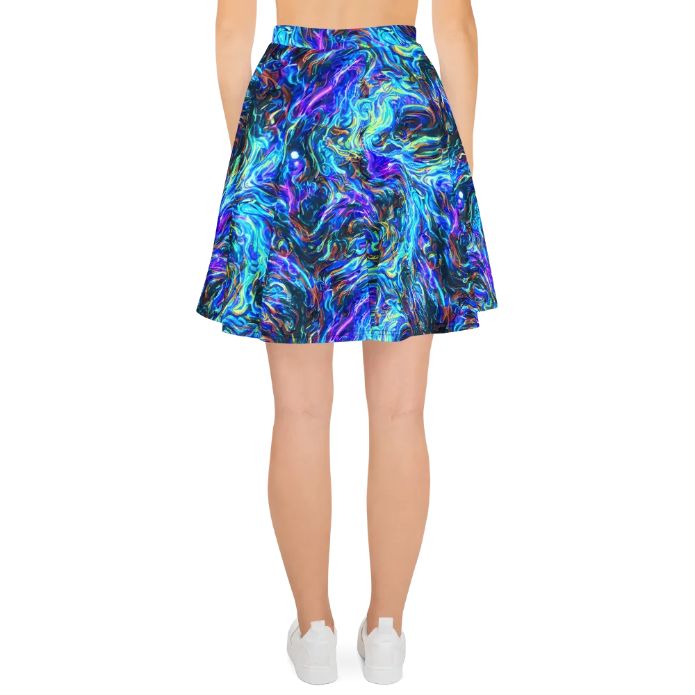 Neon Oceanus on Skater Skirt — Back
