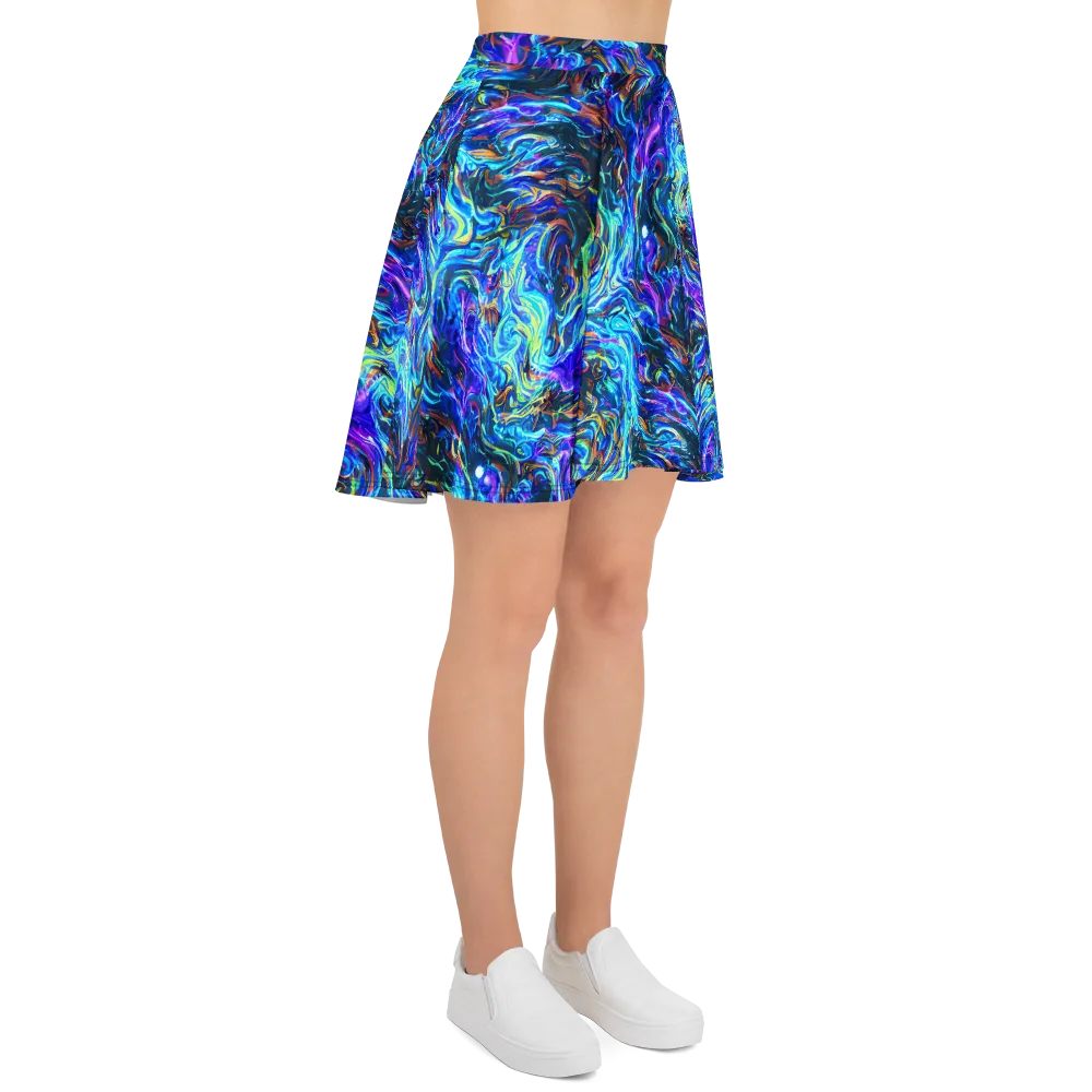 Neon Oceanus on Skater Skirt — Right