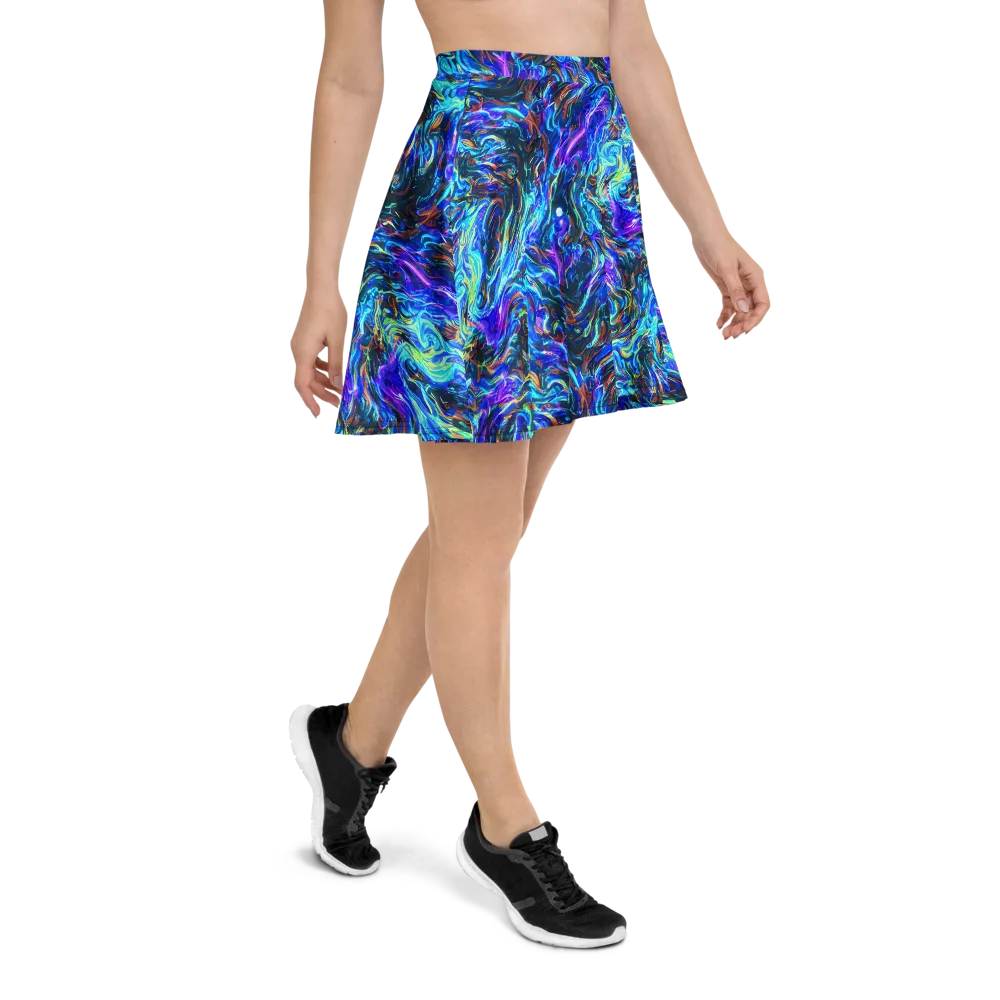 Neon Oceanus on Skater Skirt — Right