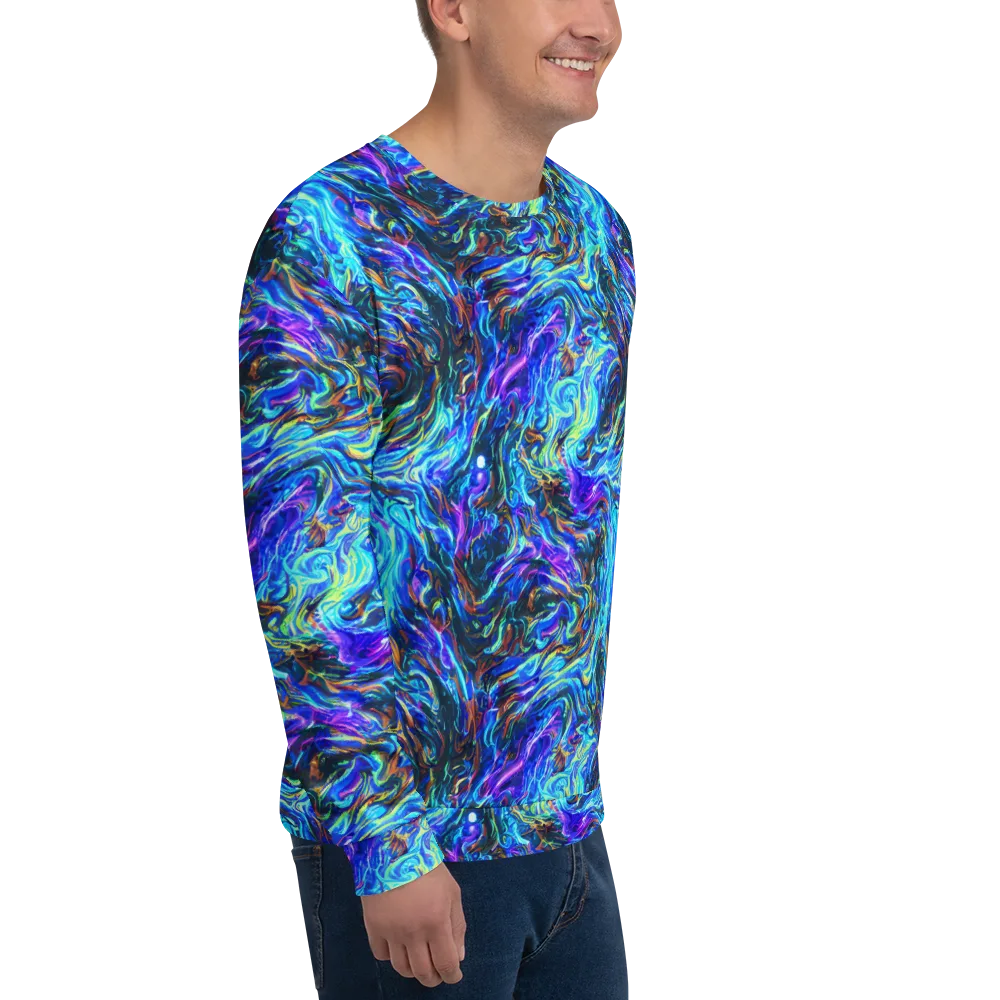 Neon Oceanus on Sweatshirt — Right Front
