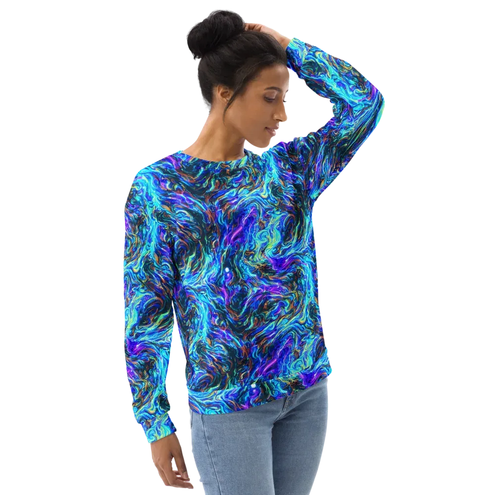 Neon Oceanus on Sweatshirt — Right Front