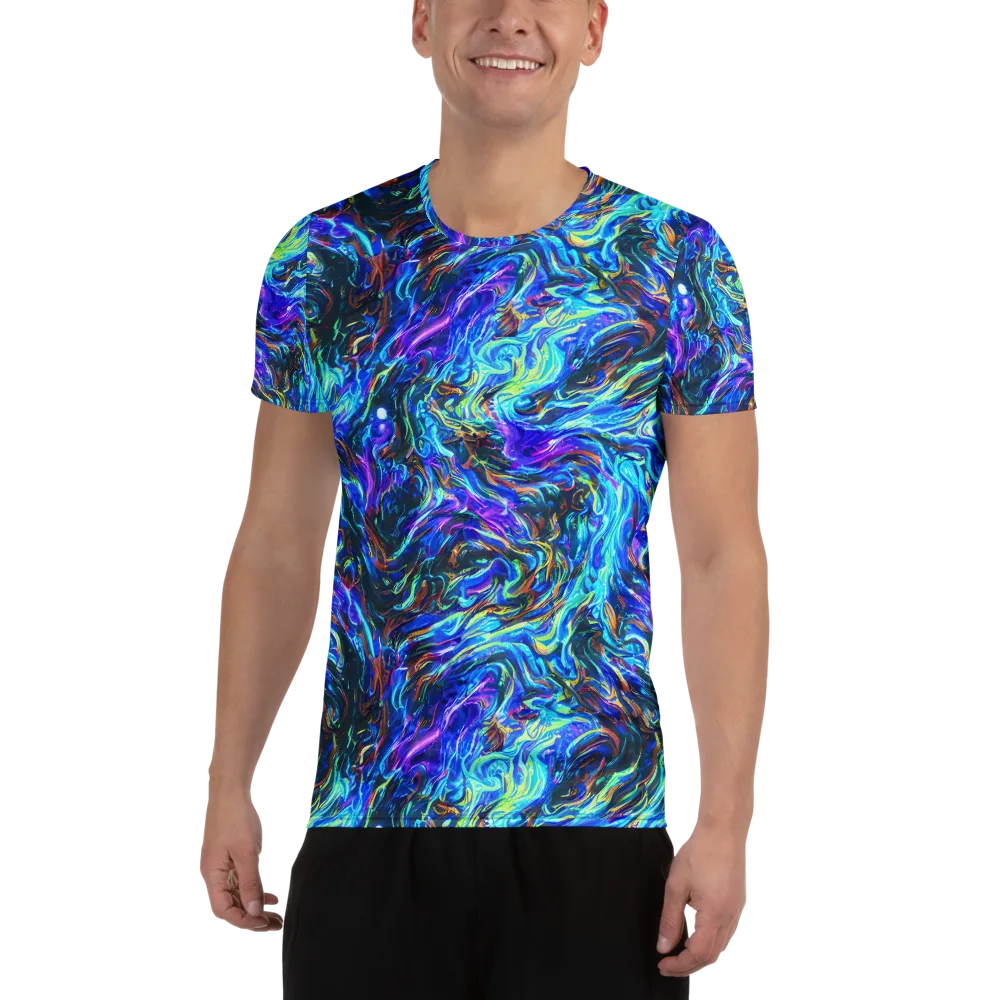 Neon Oceanus on Men's Athletic T-Shirt — Front