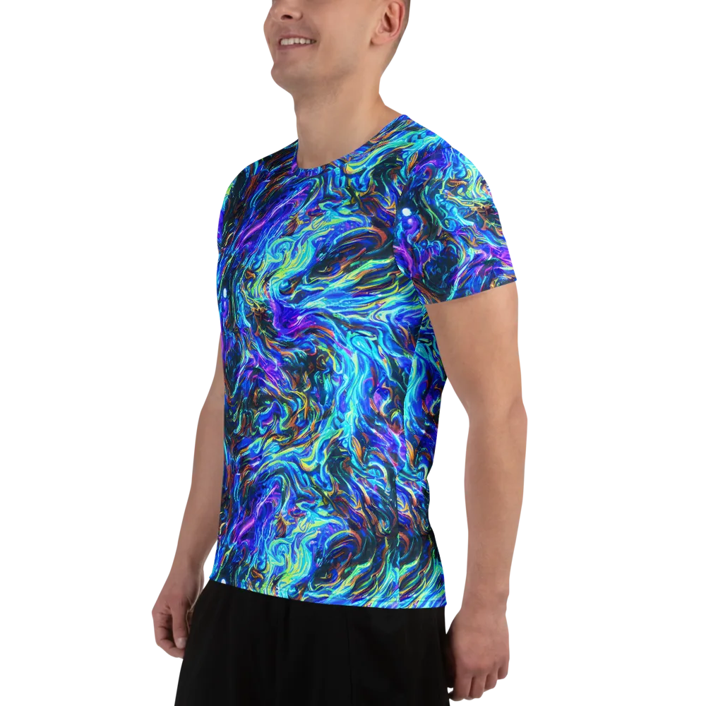 Neon Oceanus on Men's Athletic T-Shirt — Left