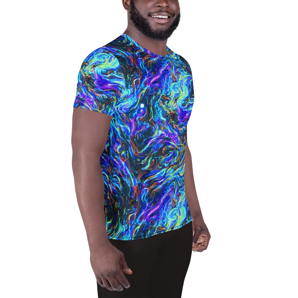 Neon Oceanus on Men's Athletic T-Shirt — Right
