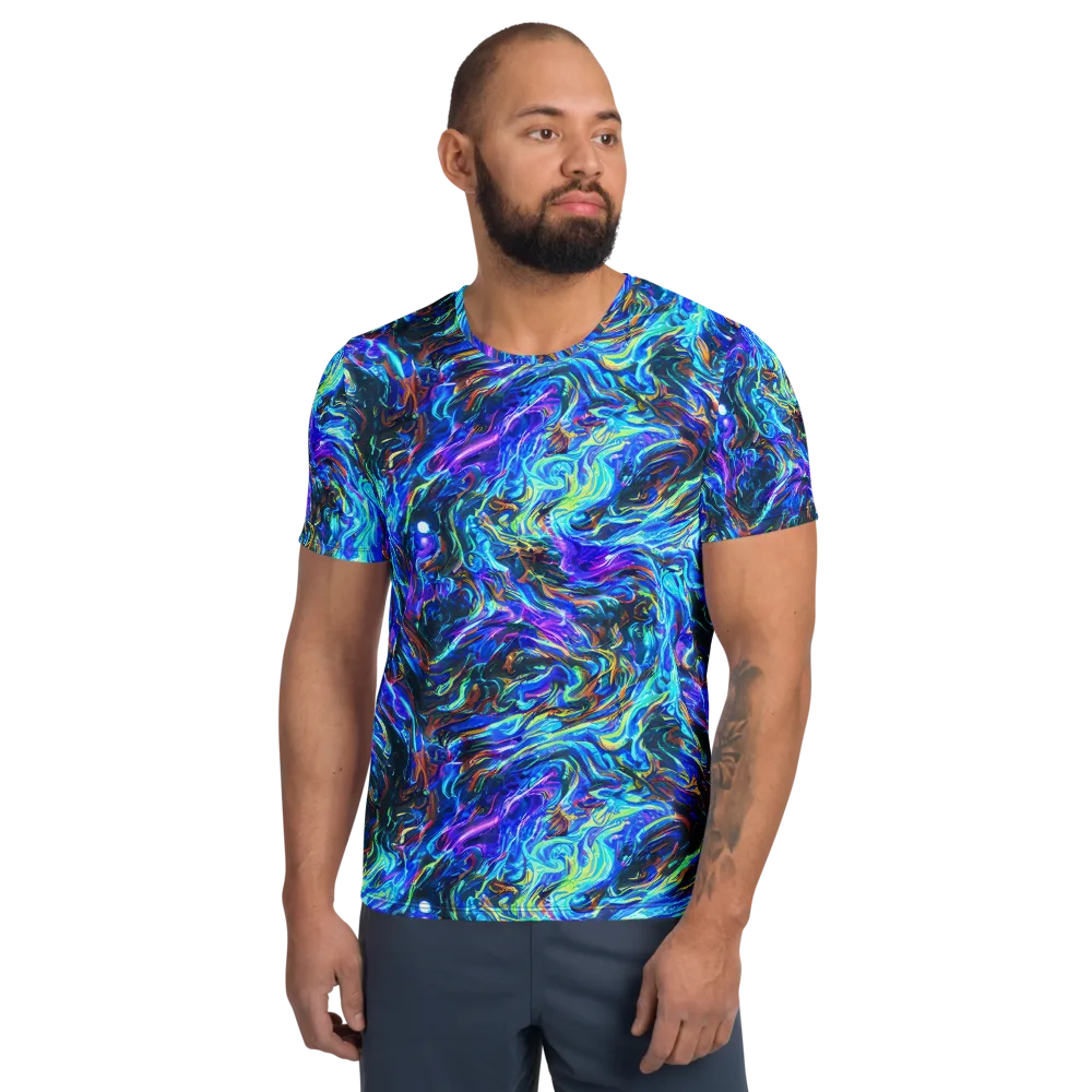 Neon Oceanus on Men's Athletic T-Shirt — Front