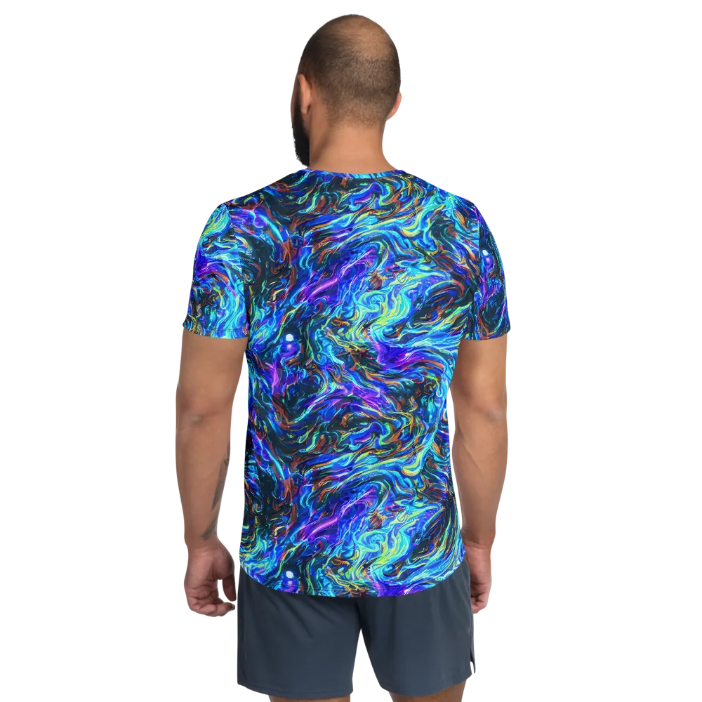 Neon Oceanus on Men's Athletic T-Shirt — Back