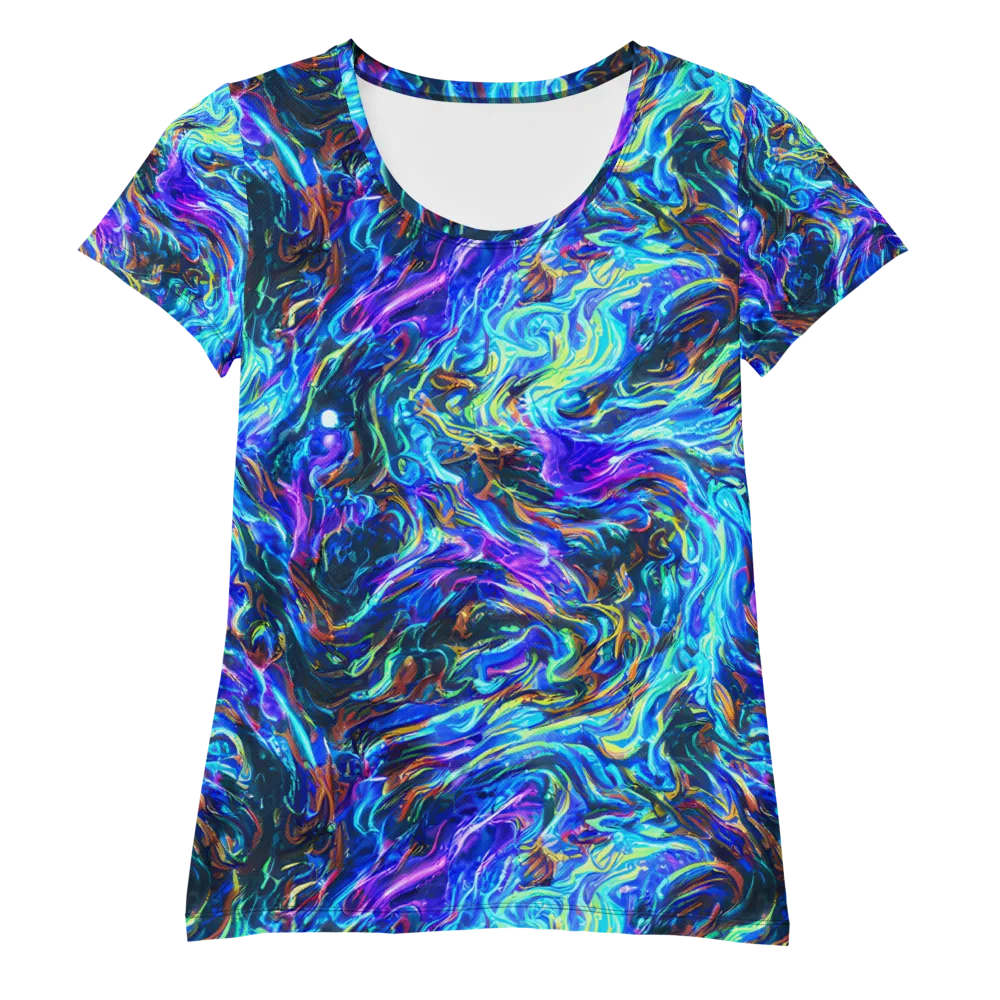 Neon Oceanus on Women's Athletic T-Shirt — Front