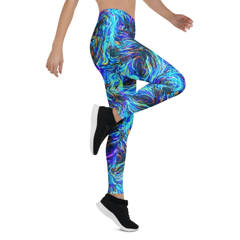 Neon Oceanus on Leggings — Right