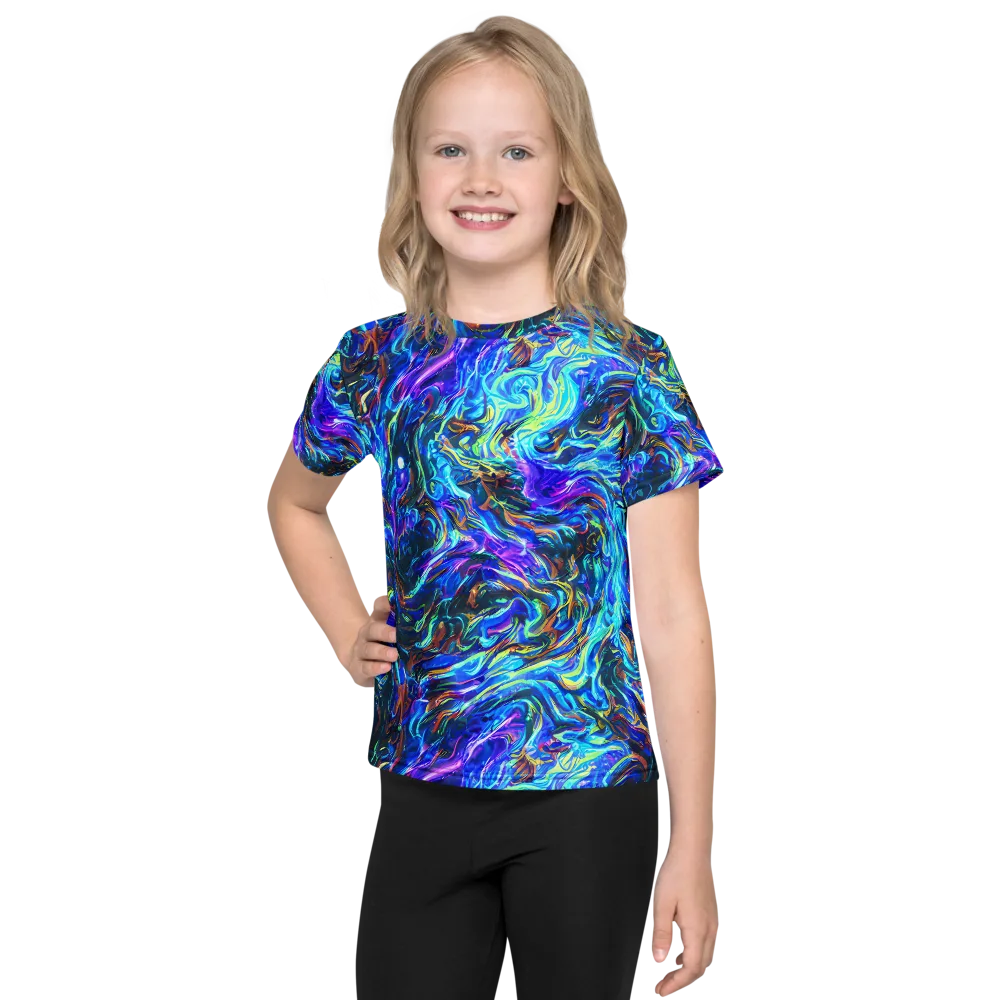 Neon Oceanus on Kids Crew Neck T-Shirt — Front
