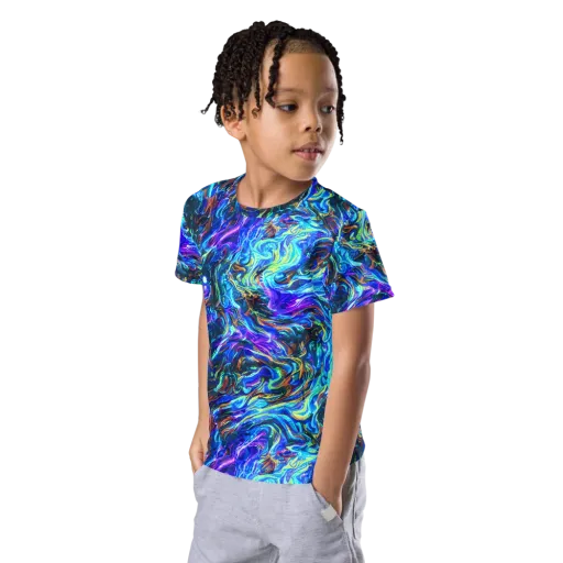 Neon Oceanus on a Kids Crew Neck T-Shirt
