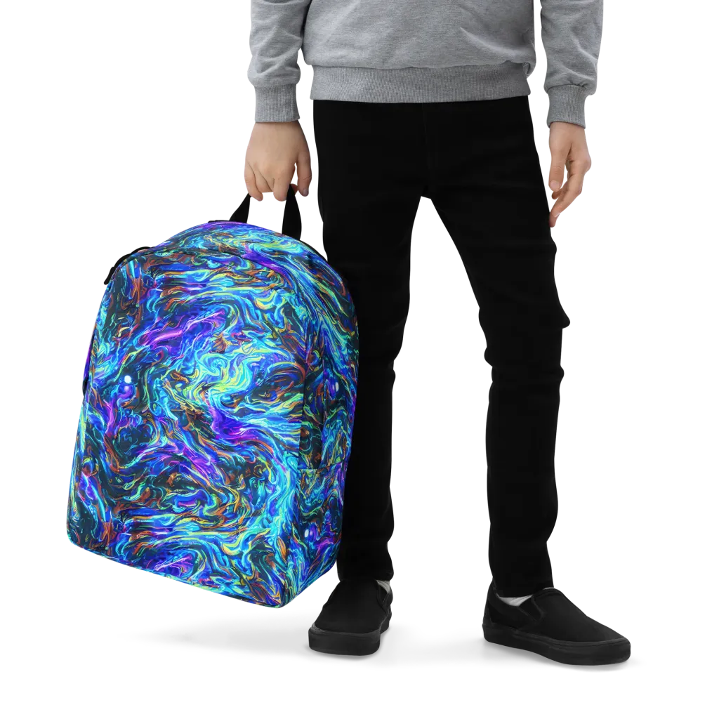 Neon Oceanus on Minimalist Backpack — Zoomed-in