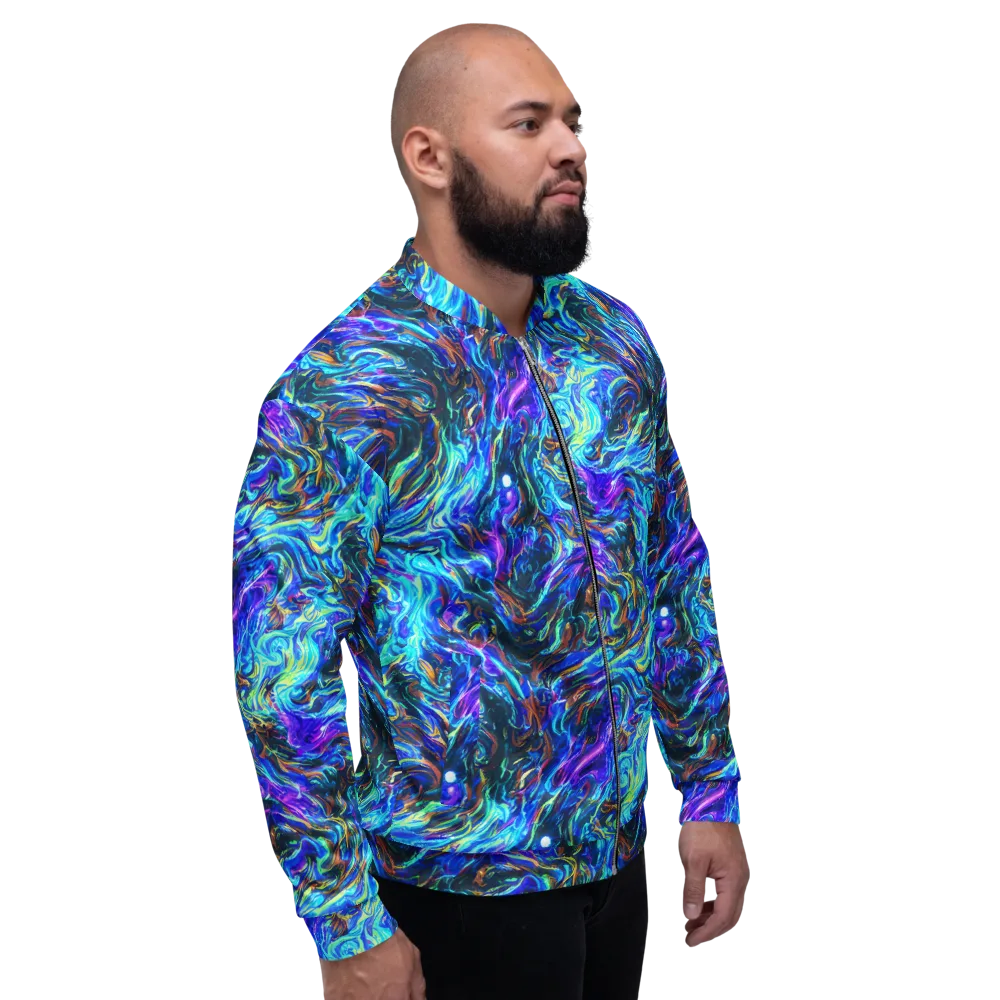 Neon Oceanus on Bomber Jacket — Right