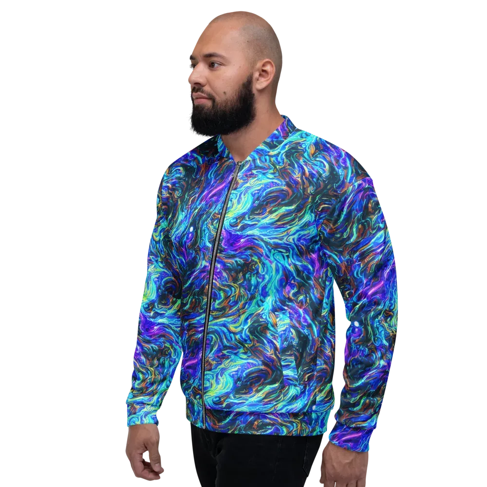 Neon Oceanus on Bomber Jacket — Left