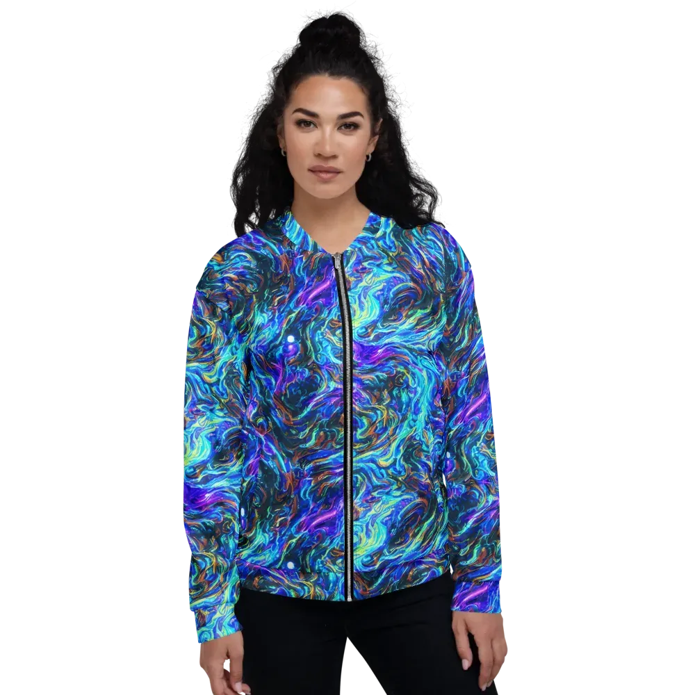Neon Oceanus on Bomber Jacket — Front
