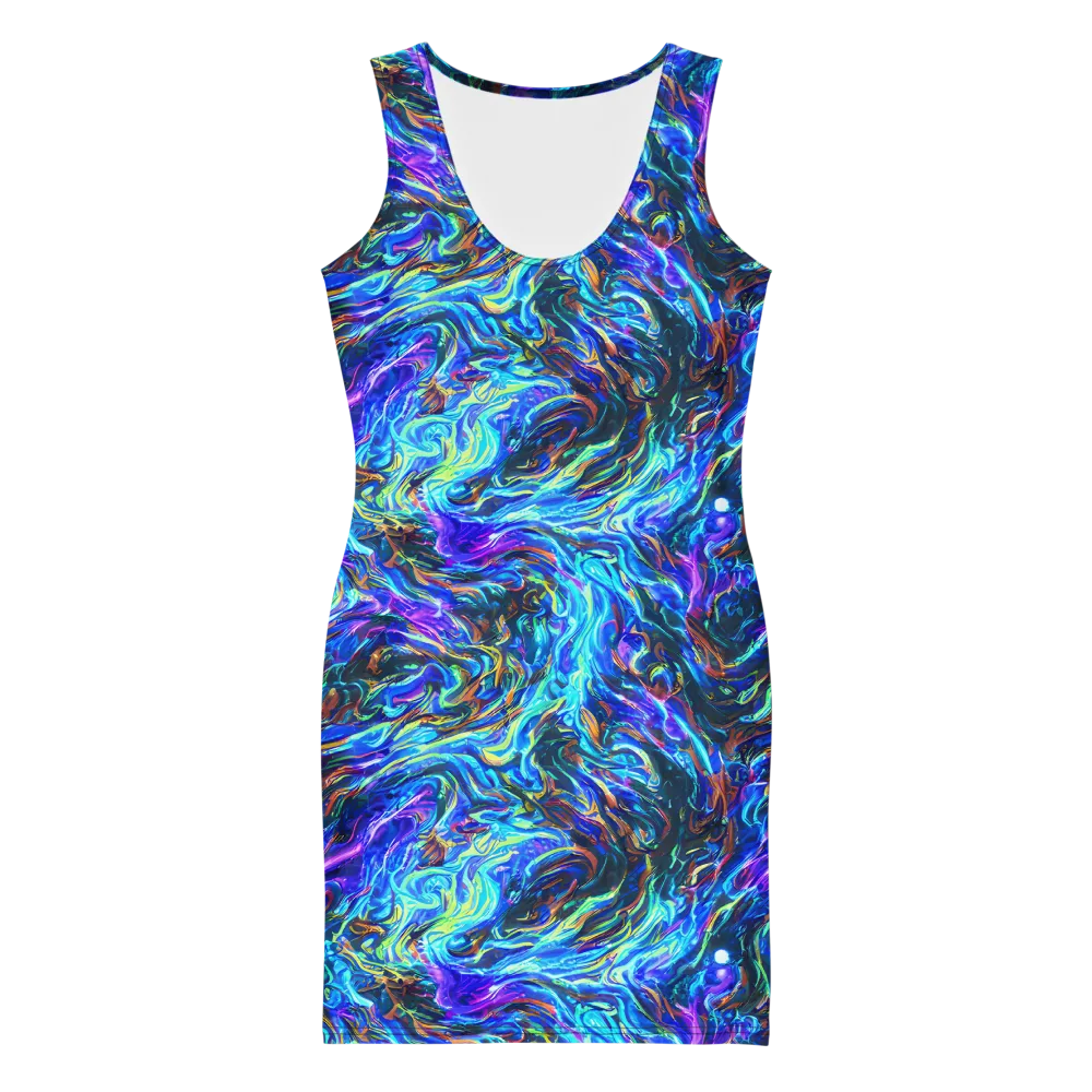 Neon Oceanus on Bodycon Dress — Front