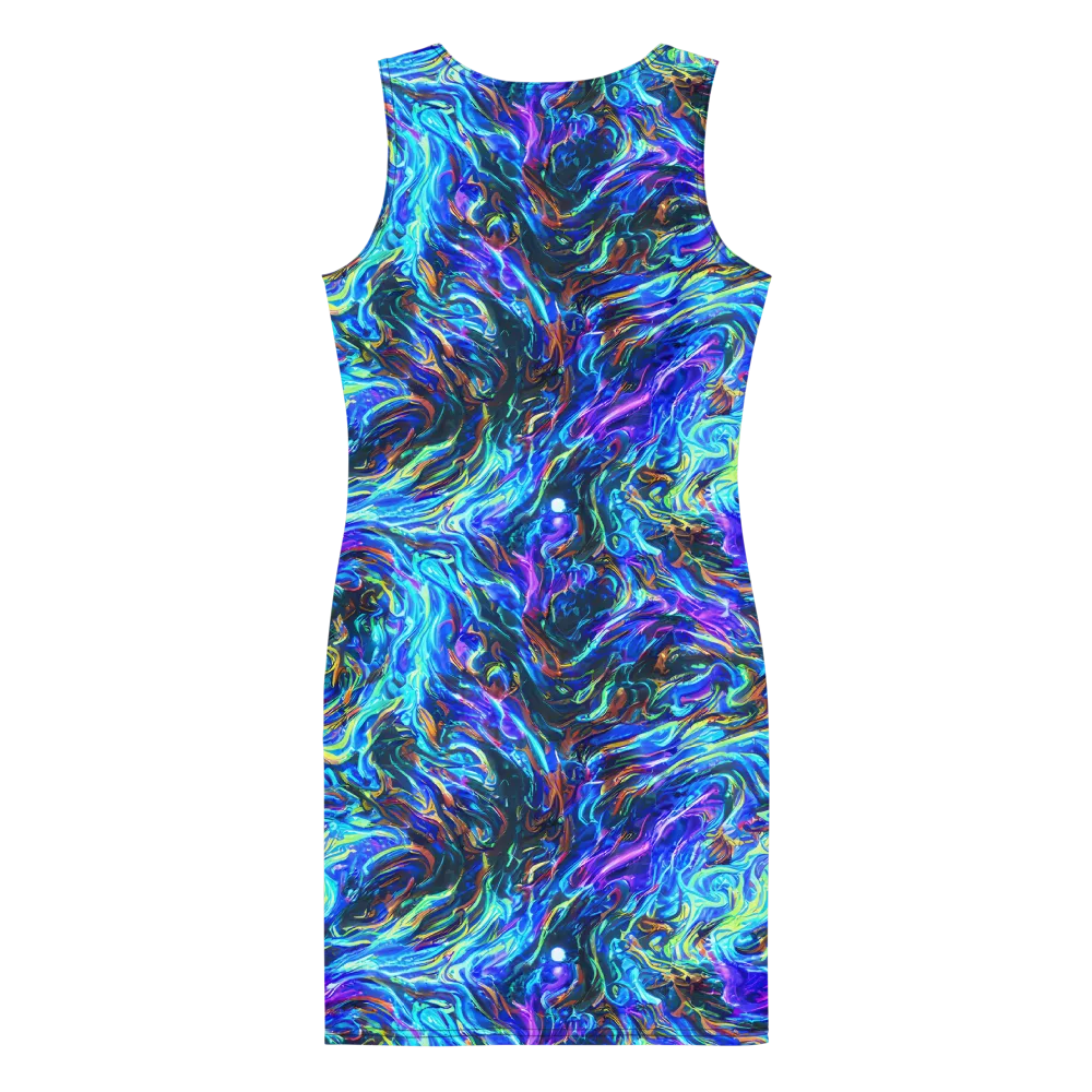Neon Oceanus on Bodycon Dress — Back