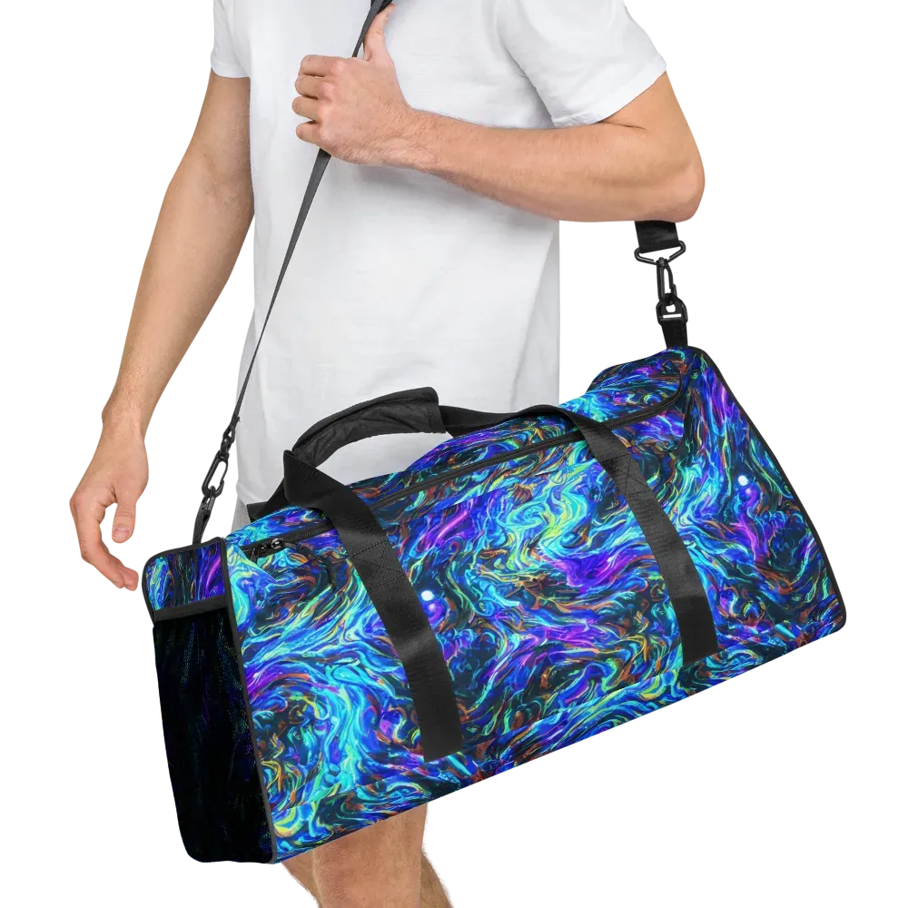 Neon Oceanus on Duffle Bag — Right Front