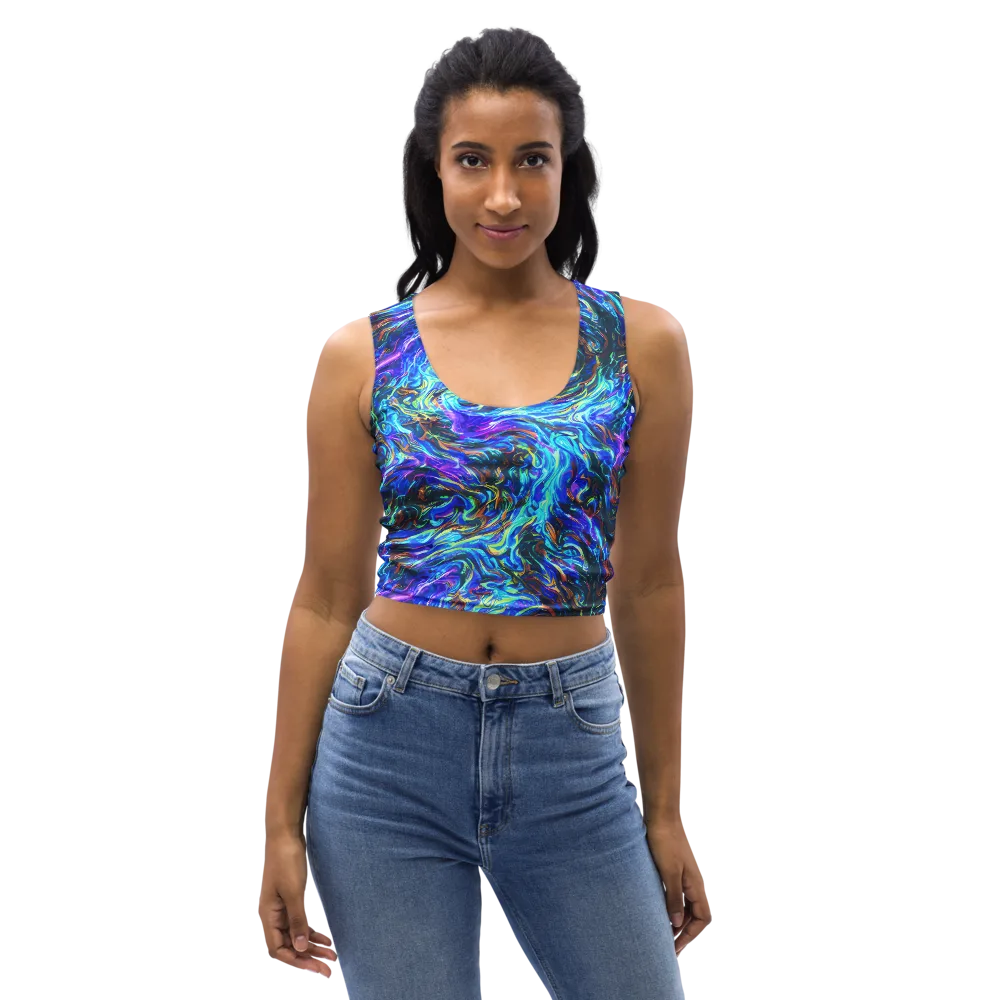 Neon Oceanus on Crop Top — Front