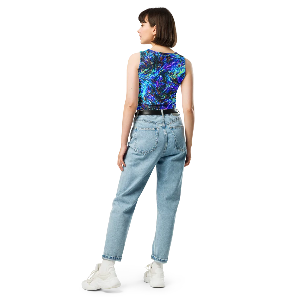Neon Oceanus on Crop Top — Back