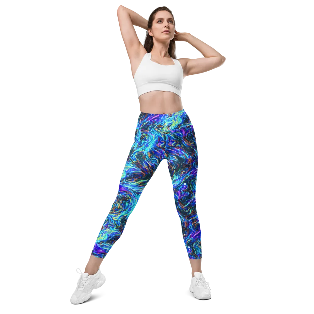 Neon Oceanus on Leggings with Pockets — Front