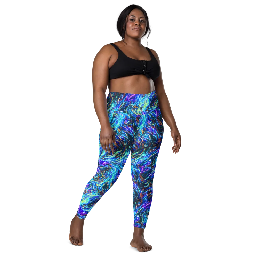 Neon Oceanus on Leggings with Pockets — Front