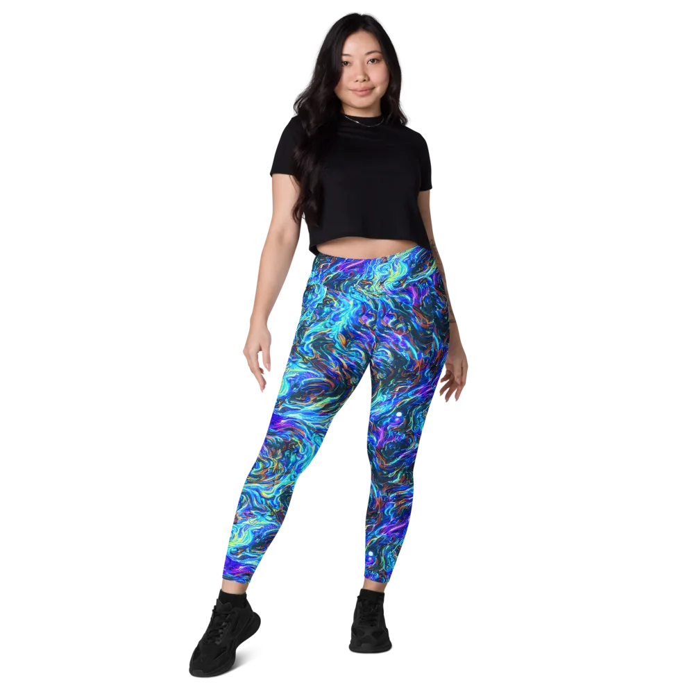 Neon Oceanus on Leggings with Pockets — Front