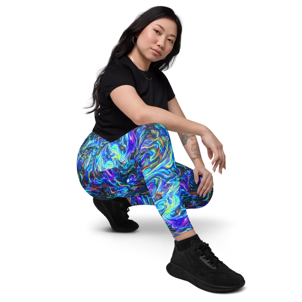 Neon Oceanus on Leggings with Pockets — Right Front