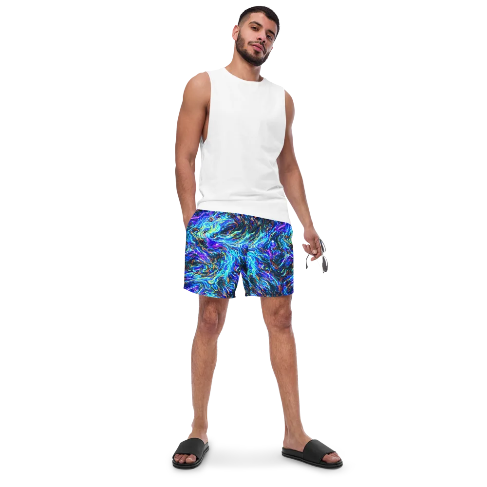 Neon Oceanus on Swim Trunks — Front