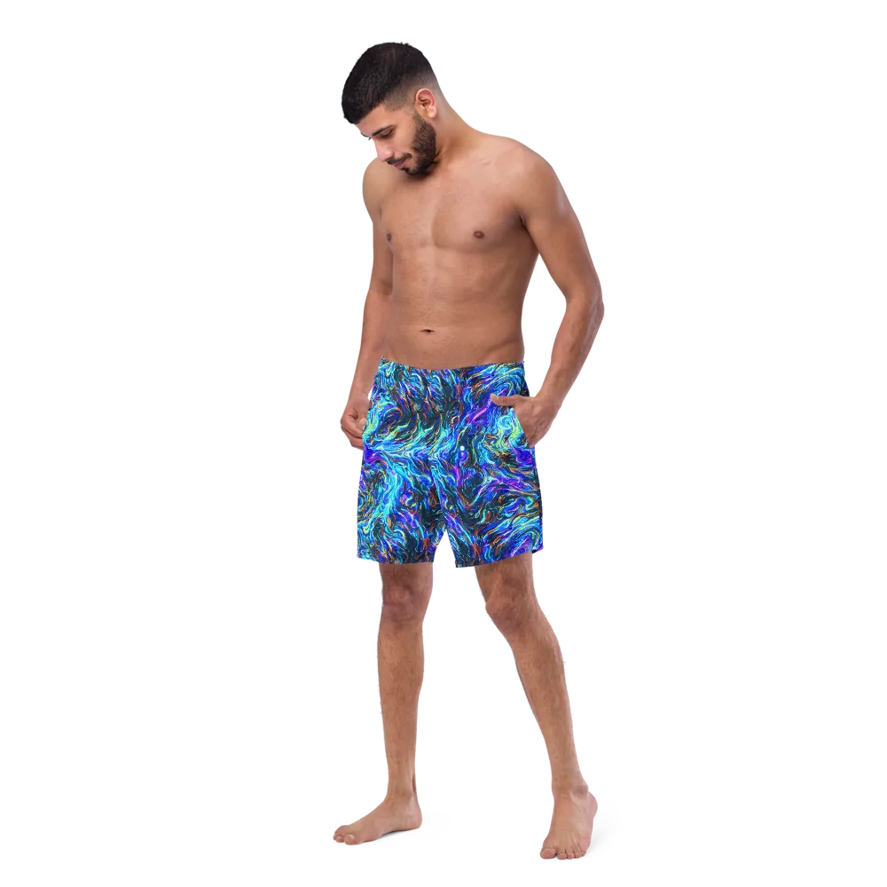 Neon Oceanus on Swim Trunks — Left Front