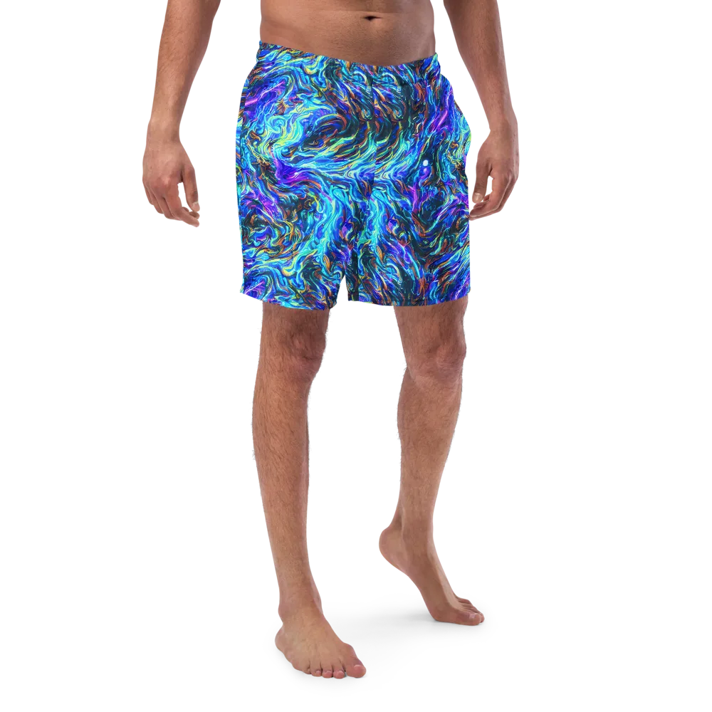 Neon Oceanus on Swim Trunks — Front