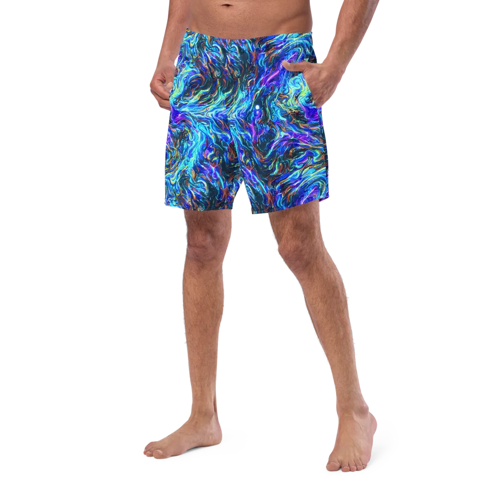 Neon Oceanus on Swim Trunks — Left Front