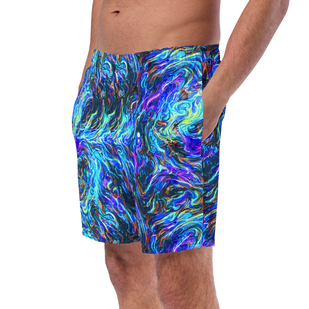 Neon Oceanus on Swim Trunks — Left Front