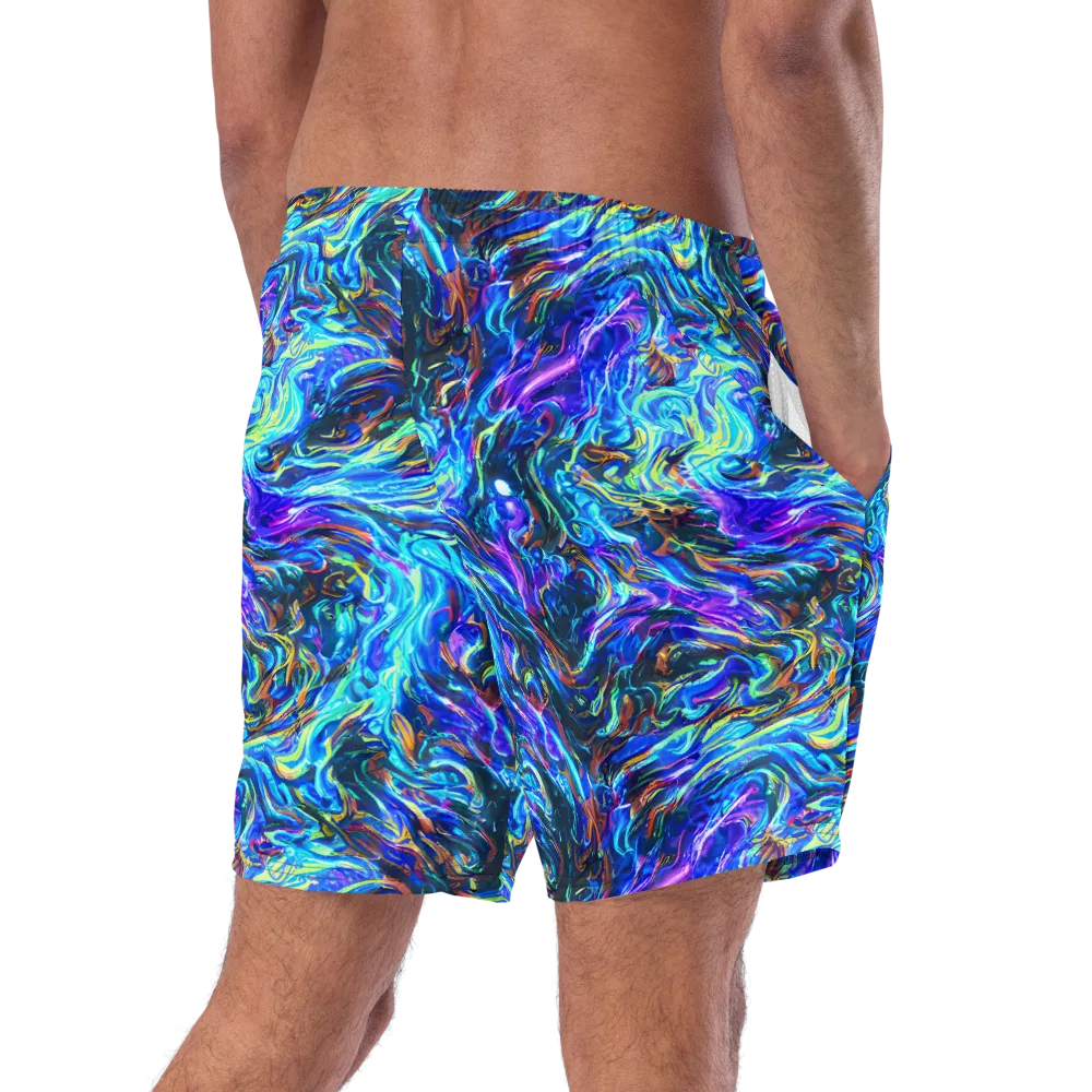 Neon Oceanus on Swim Trunks — Right Back