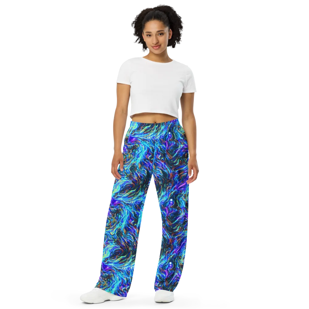 Neon Oceanus on Wide-Leg Pants — Front