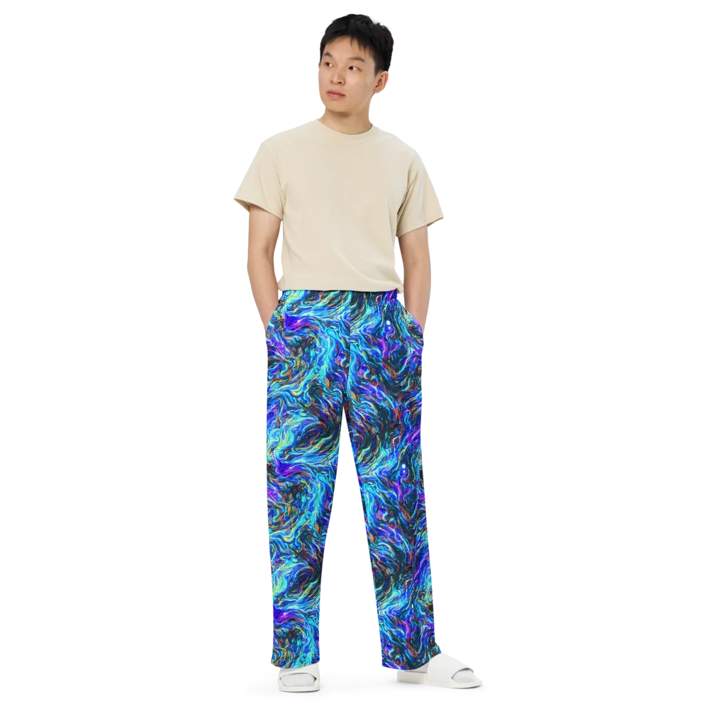 Neon Oceanus on Wide-Leg Pants — Front