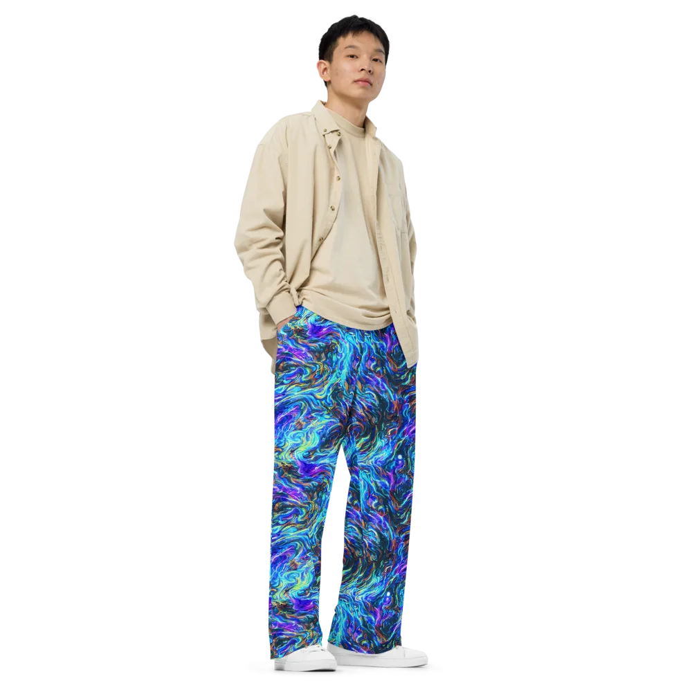 Neon Oceanus on Wide-Leg Pants — Right Front
