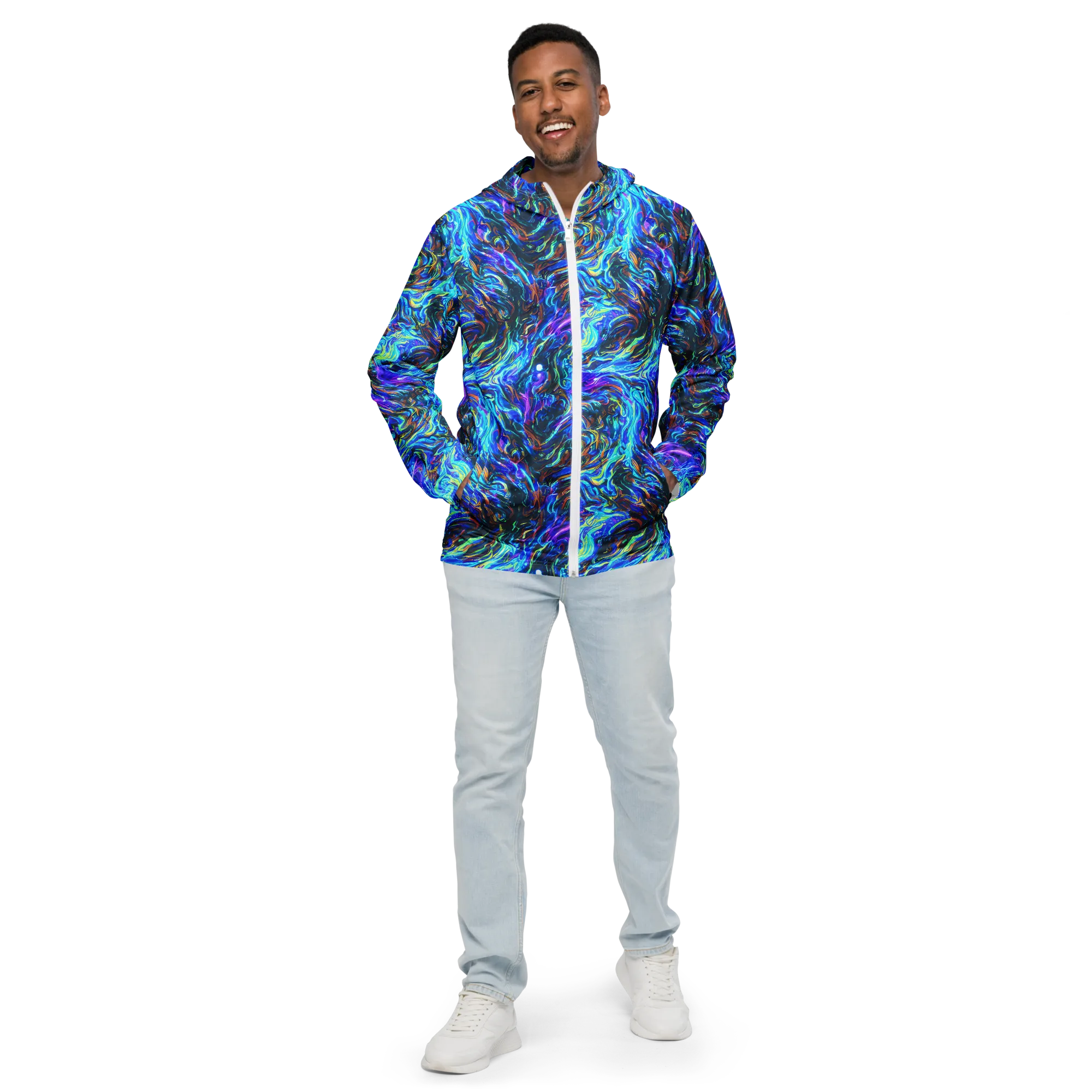 Neon Oceanus on Men's Windbreaker — Front