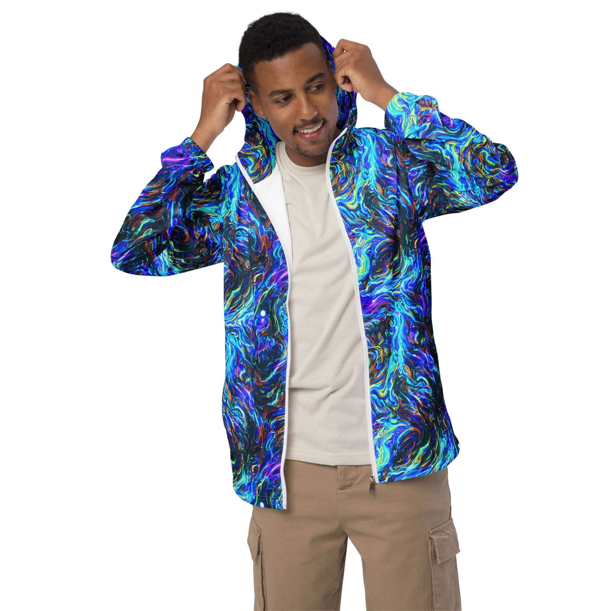 Neon Oceanus on Men's Windbreaker — Front