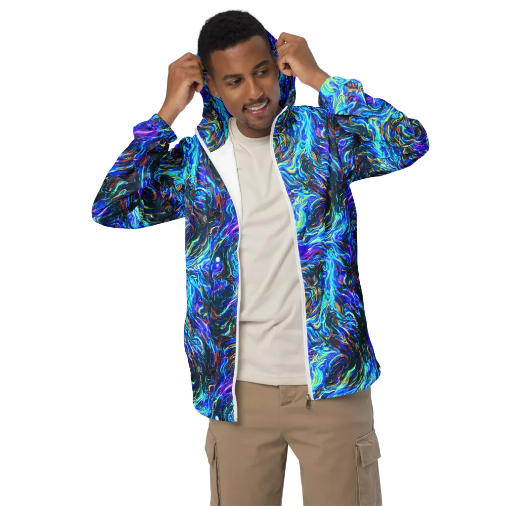 Neon Oceanus on Men's Windbreaker — Front