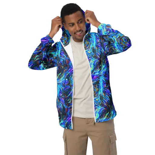 Neon Oceanus on a Men's Windbreaker